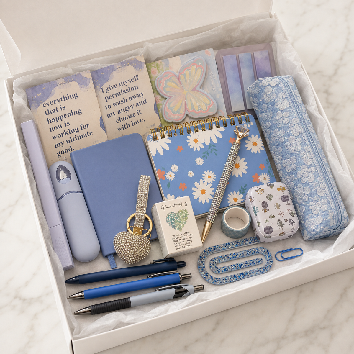 Blue Floral Encouragement Gift Box